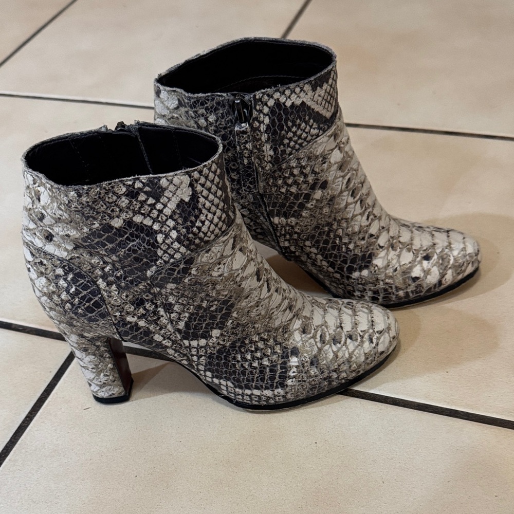 Sam Edelman Snakeskin Pattern Ankle Booties